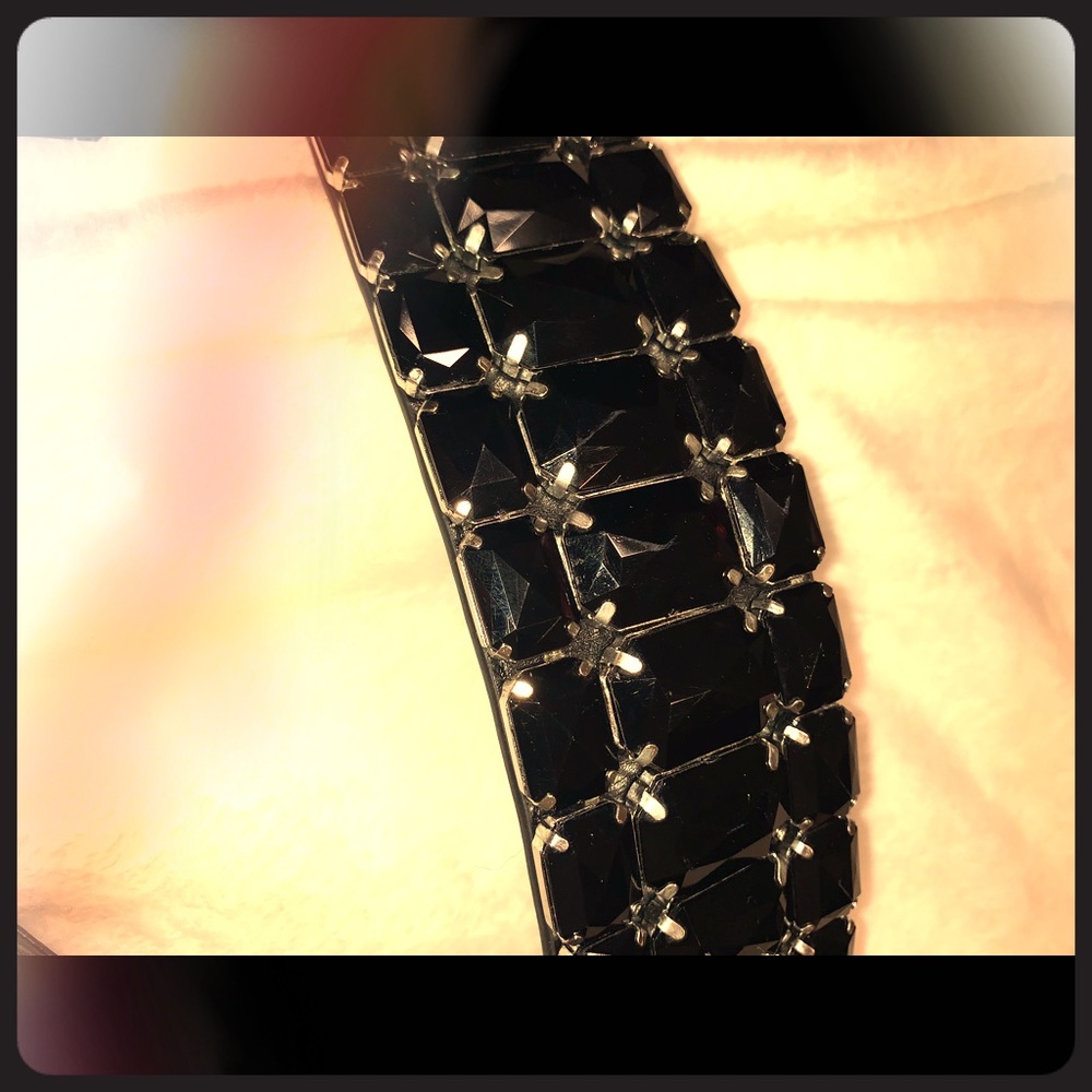 Black jeweled dressy belt